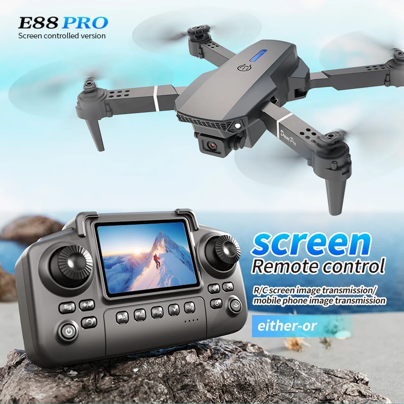 Rc Helicopter Electric - Professionele E88 PRO Drone met scherm