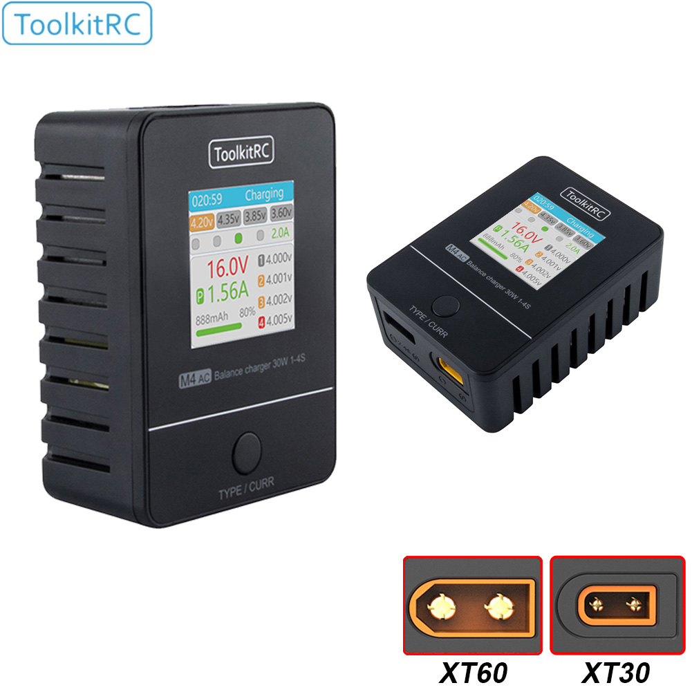 Rc Helicopter Charger - Toolkitrc M4ac 30W Lipoleven Lihv Compacte