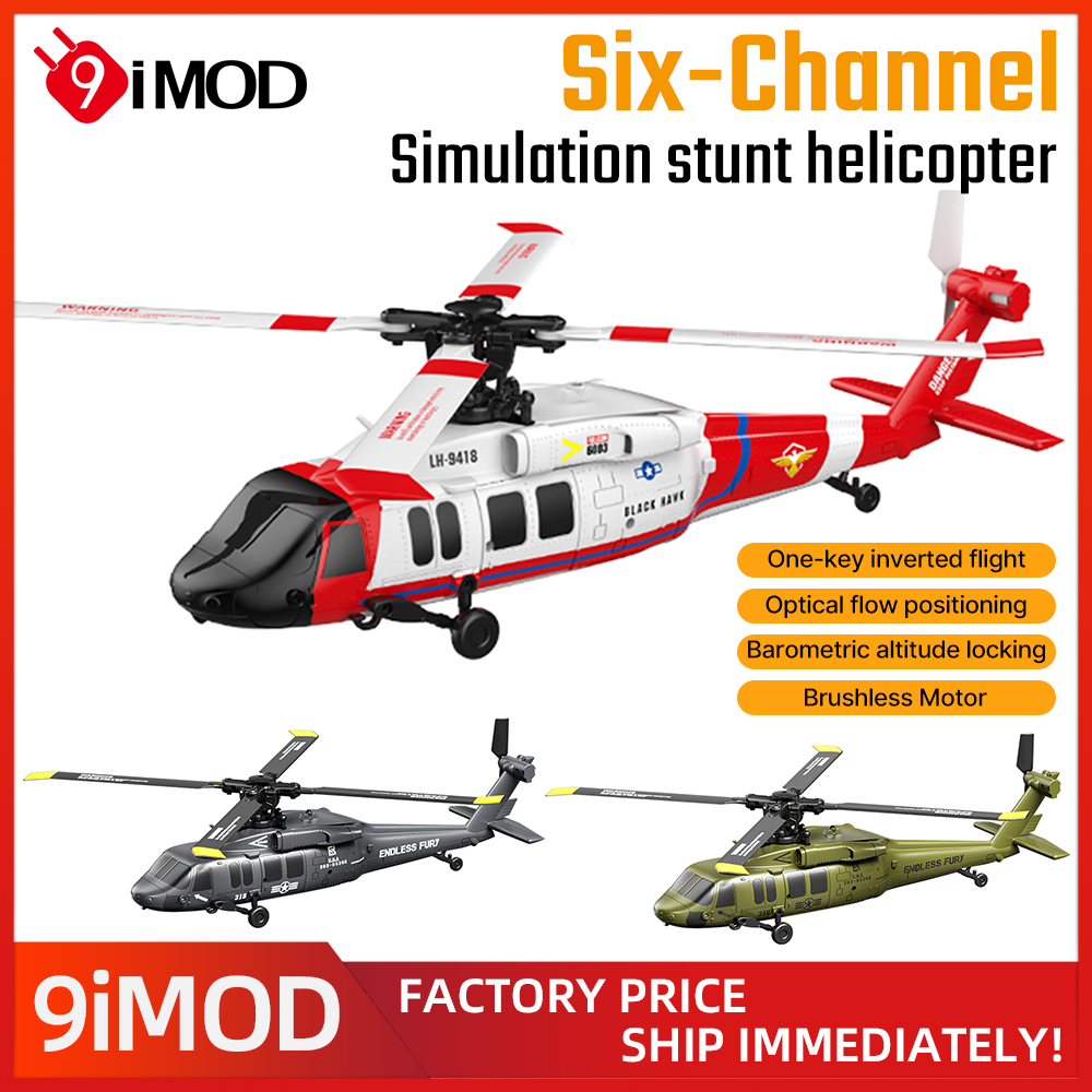 Rc Helicopter Large - 9IMOD 6-kanaals RC-helikopter JJRC-U9901 Borstelloze motor