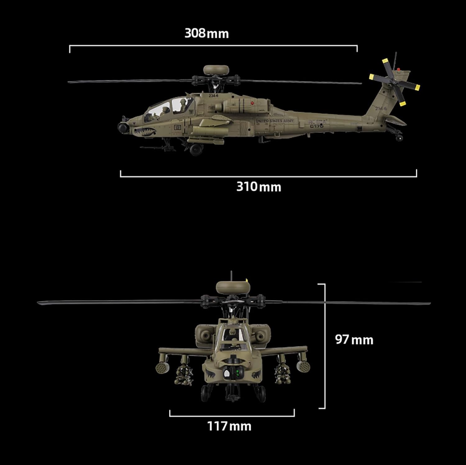 310MM 6CH C170 AH-64D RC Helik - Rc Helicopter Large recensie en prijs
